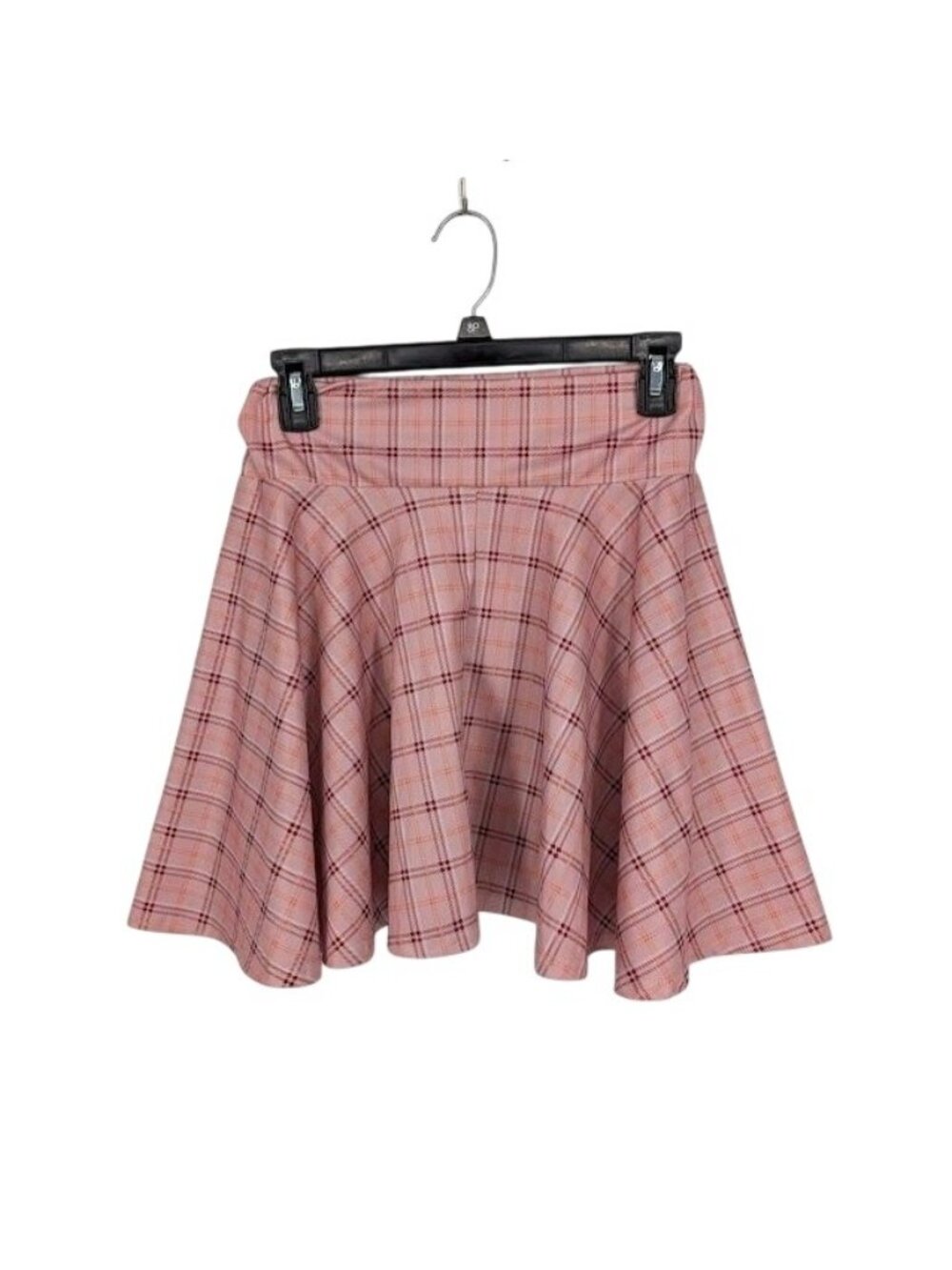 Pink Plaid Skater Mini Skirt Flared Academia Preppy Coquette Festival Y2K Medium